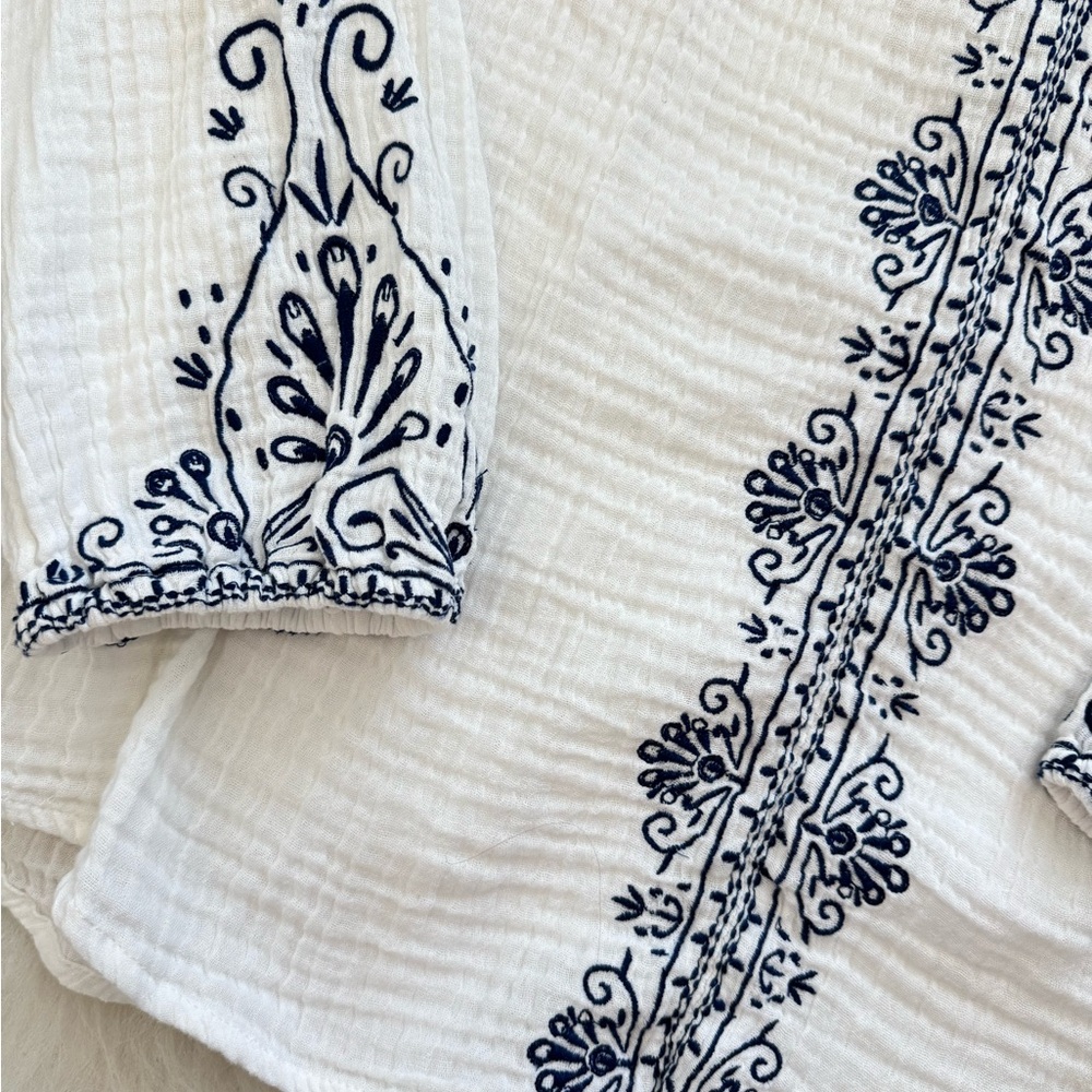 Liverpool white and navy Embroidered top - Picture 3 of 5